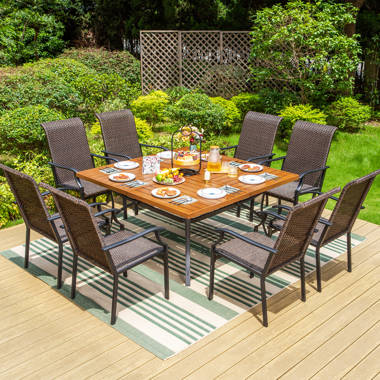 8 person square discount outdoor dining table